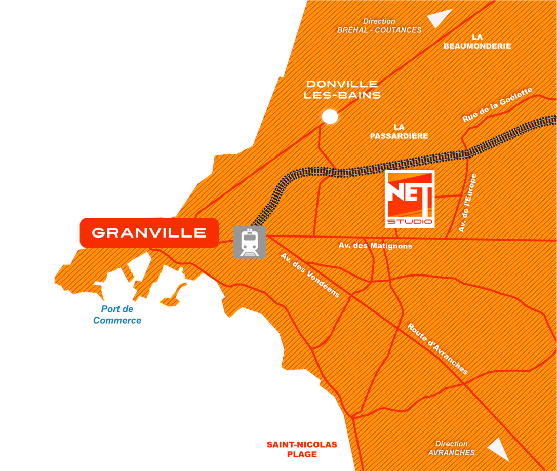 Plan d'accès Net Studio : Granville